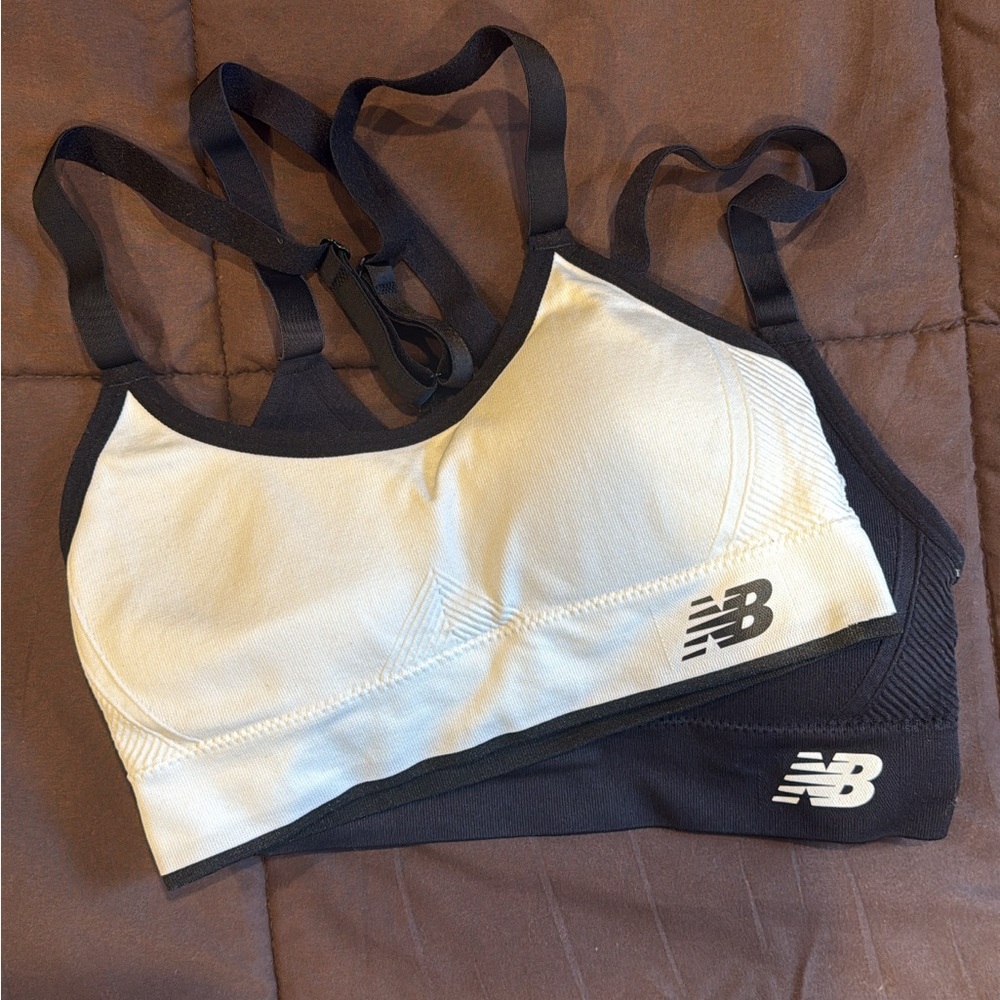 New Balance Black and White Sports Bras